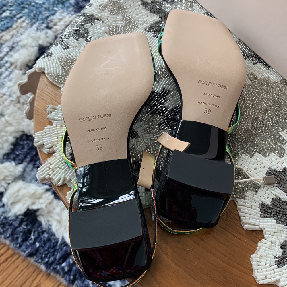 Brand new Sergio Rossi sandals, beautiful metallic holographic colors. Size 8.5 - Picture 5 of 5